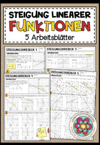 LINEARE FUNKTIONEN (Steigung) – 5 Arbeitsblätter