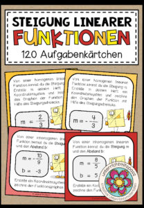 LINEARE FUNKTIONEN (Steigung) – 120 Aufgabenkärtchen