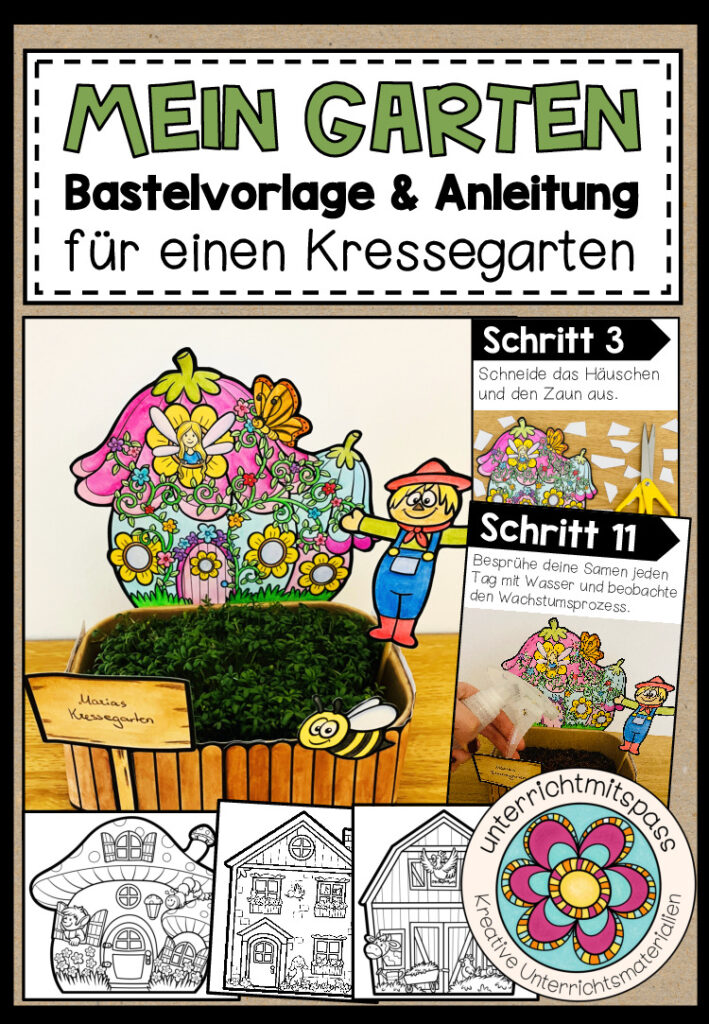 MEIN GARTEN – Bastelvorlage & Anleitung für einen Kressegarten