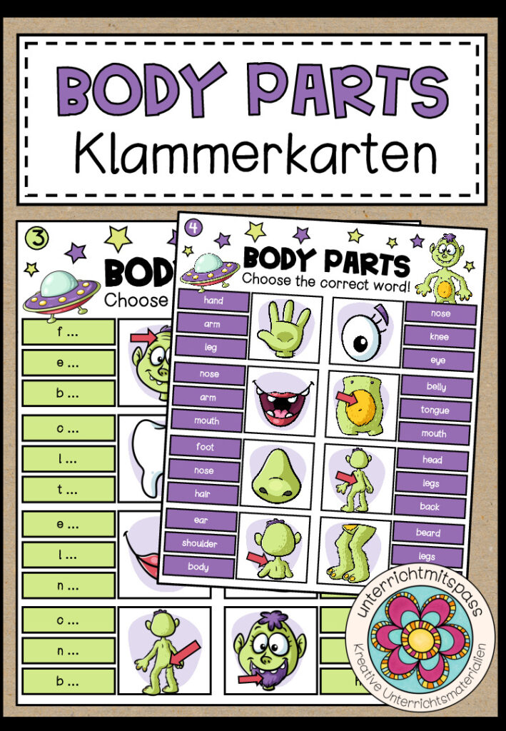 BODY PARTS – Klammerkarten (2-fach differenziert)