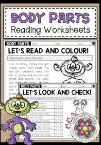 BODY PARTS – Reading Worksheets