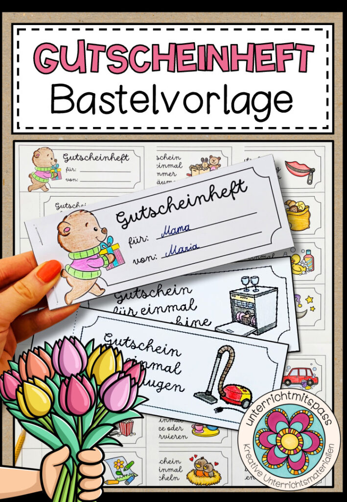 Gutscheinheft – Bastelvorlage (für Muttertag, Vatertag oder andere besondere Anlässe)