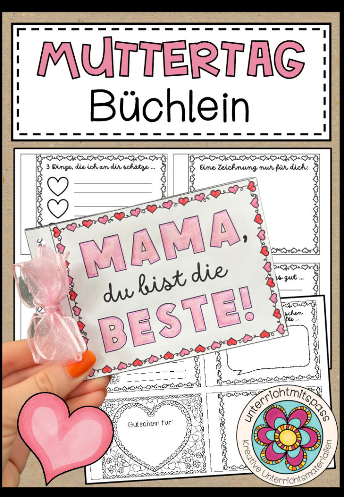 Muttertag – Büchlein (verschiedene Bastelvorlagen)