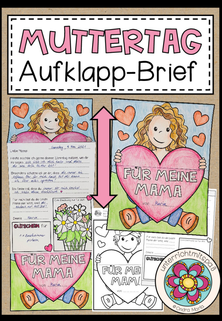 MUTTERTAGSGESCHENK – Aufklapp-Brief (4-fach differnziert)