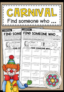 CARNIVAL – Find someone who (Bingo)