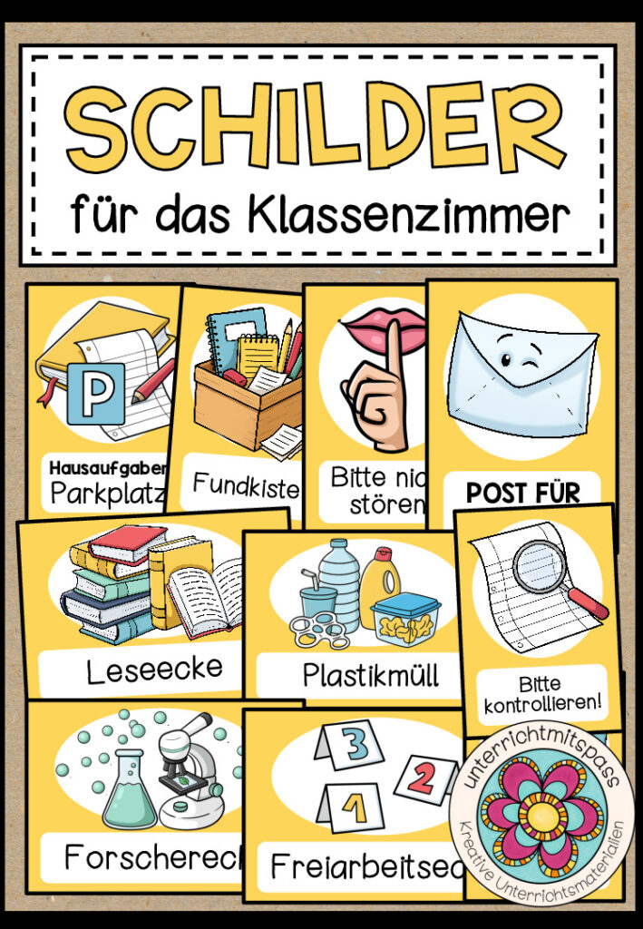 Schilder für das Klassenzimmer (Classroom Management)