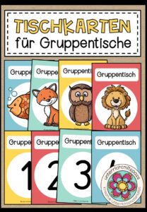 Tischkarten für Gruppentische (Classroom Management) – 2 Versionen