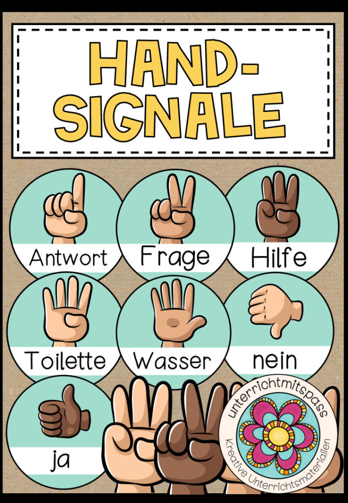 Handsignale – Schilder für das Klassenzimmer