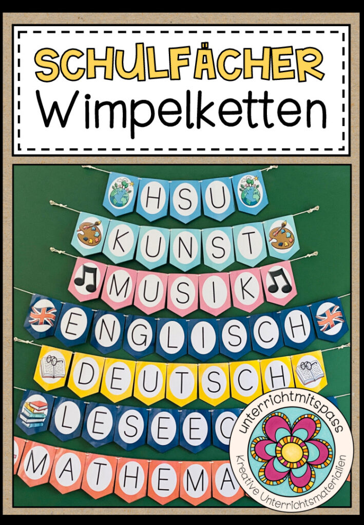Schulfächer – Wimpelketten (Classroom Management)