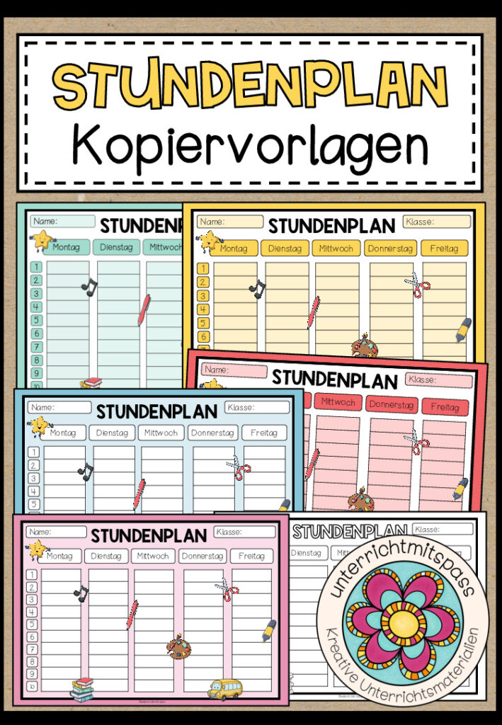 Stundenplan – Kopiervorlagen NEUE VERSION