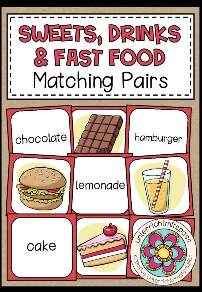 Fast Food, Drinks & Sweets – Matching Pairs