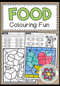 FOOD – Colouring Fun (2 Arbeitsblätter)