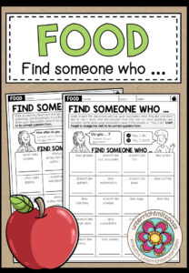 FOOD – Find someone who (Bingo)