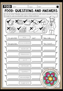 Food – Questions and Answers (2 Worksheets)
