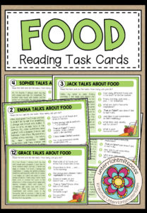 FOOD – Reading Task Cards (12 Aufgabenkarten)