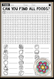 FOOD – Word Search
