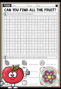 Fruit – Word Search