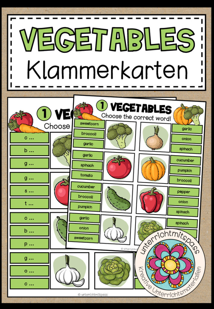 VEGETABLES – Klammerkarten (2-fach differenziert)