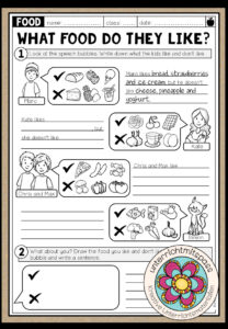 What do they like? (Food) – Worksheet