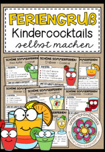 Feriengeschenk / Feriengruß – Kindercocktails (Fruchtcocktails)
