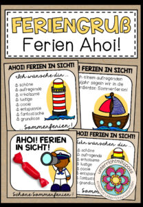 Feriengruß / Feriengeschenk – Ahoi! Ferien in Sicht!
