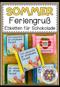 Feriengruß / Feriengeschenk für den Sommer – passend für Mini-Schoko Quadrate