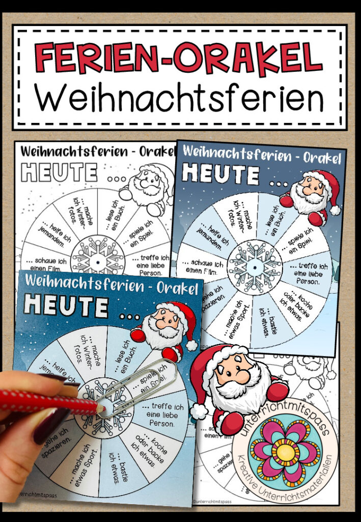 Weihnachtsferien-Orakel (Feriengruß / Feriengeschenk)