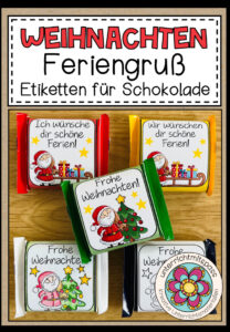 Weihnachtsgruß / Weihnachtsgeschenk – passend für Mini-Schoko Quadrate