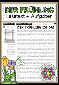 Der Frühling ist da! – Lesetext + Aufgaben (2-fach differenziert)