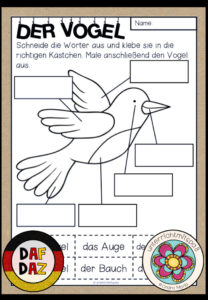 FRÜHLING – Arbeitsblatt: Der Vogel (DAF/DAZ)
