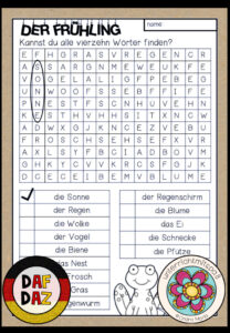 FRÜHLING – Arbeitsblatt: Suchrätsel (DAF/DAZ)