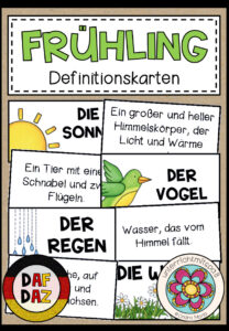 FRÜHLING – Definitionskarten (DAF/DAZ)