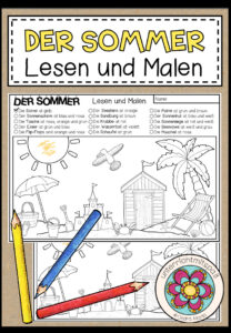 DER SOMMER – Lesen und Malen (2-fach differenziert)