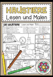DIE HAUSTIERE – Lesen und Malen (2-fach differenziert)