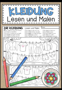 DIE KLEIDUNG – Lesen und Malen (2-fach differenziert)