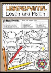 DIE LEBENSMITTEL – Lesen und Malen (2-fach differenziert)