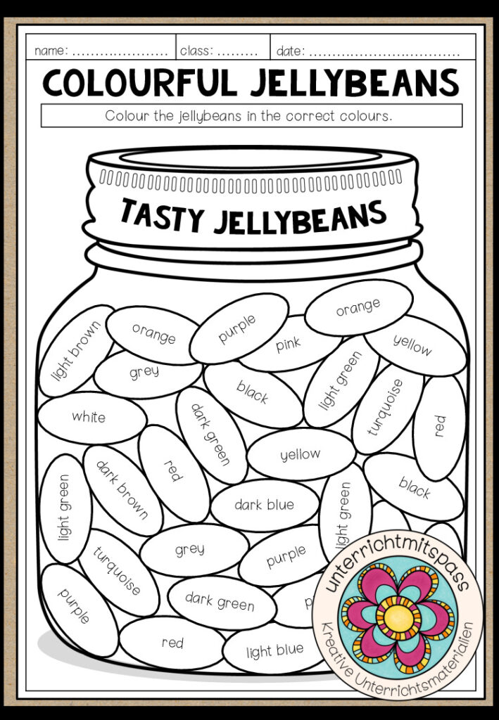 COLOURS – Colourful Jellybeans – Worksheet