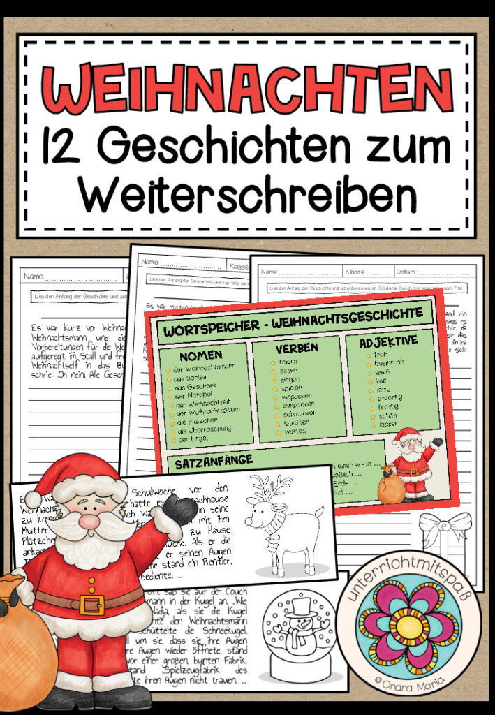 WEIHNACHTSGESCHICHTEN – 12 Geschichtenanfänge zum Weiterschreiben (Deutsch)