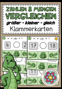 GRÖßER / KLEINER / GLEICH – Klammerkarten