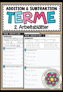 TERME (ohne Potenzen) – Addition & Subtraktion (Arbeitsblätter)