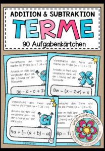 TERME (ohne Potenzen) – Addition & Subtraktion (90 Aufgabenkärtchen)