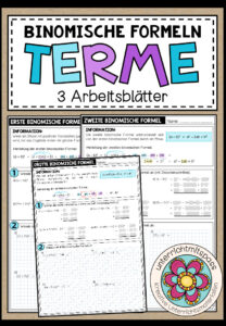 BINOMISCHE FORMELN (Terme mit Potenzen) – 3 Arbeitsblätter