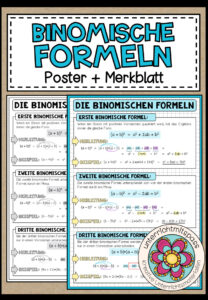 BINOMISCHE FORMELN (Terme mit Potenzen) – Poster + Merkblatt