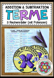 TERME (mit Potenzen) – Addition & Subtraktion (Rechenräder)