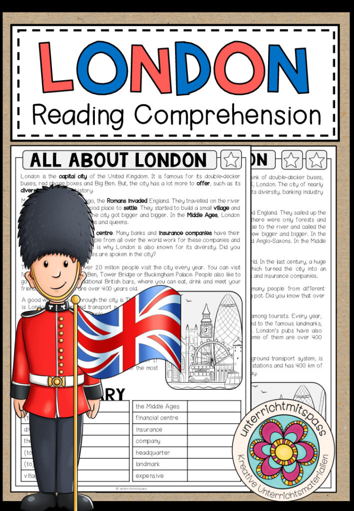 London – Reading Comprehension (2-fach differenziert + Conversation Strips)