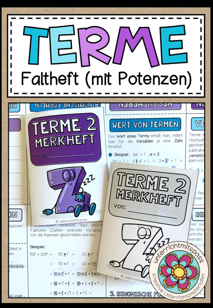 TERME (mit Potenzen) – Faltheft (Merkheft)