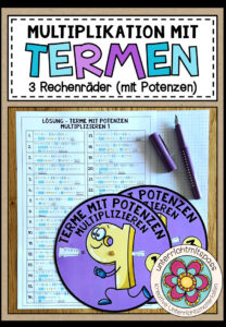 TERME (mit Potenzen) – Multiplikation (Rechenräder)