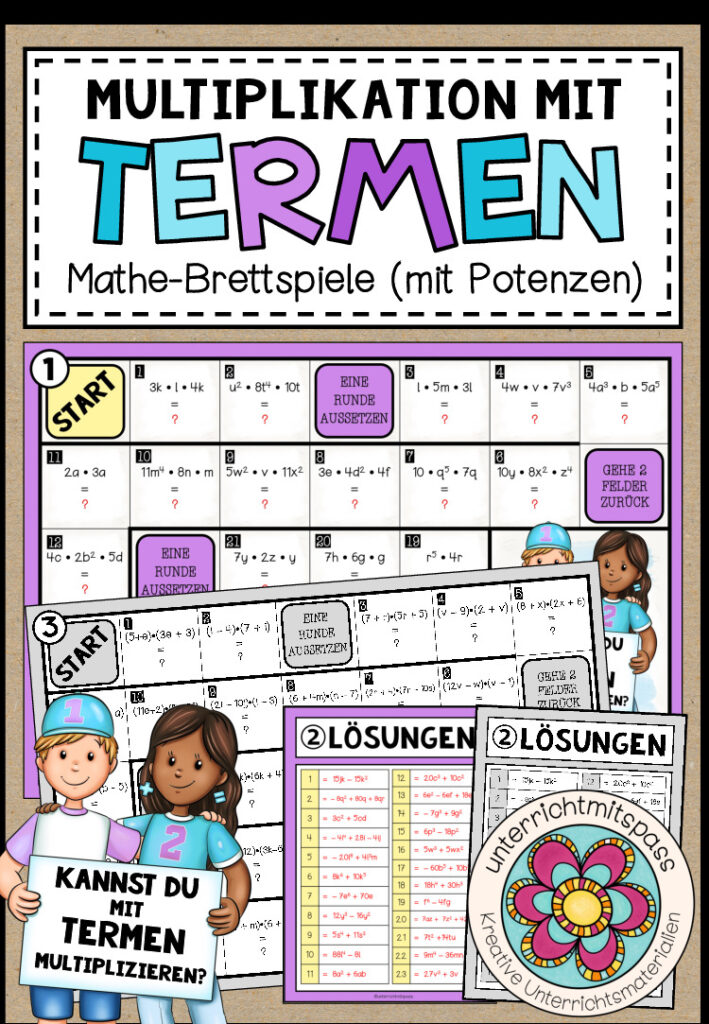 TERME (mit Potenzen) – Multiplikation (Brettspiele)