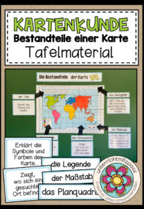 KARTENKUNDE – Die Bestandteile einer Karte (Tafelmaterial)