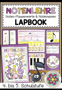 NOTENLEHRE (Noten-/ Pausenwerte & Notennamen) – Lapbook
